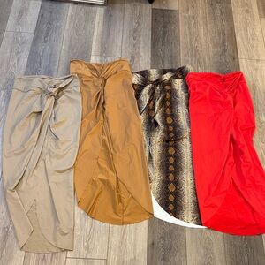 SKIMS Women's Swim Coverups - Tan, Brown, Snake Print, Red LOT